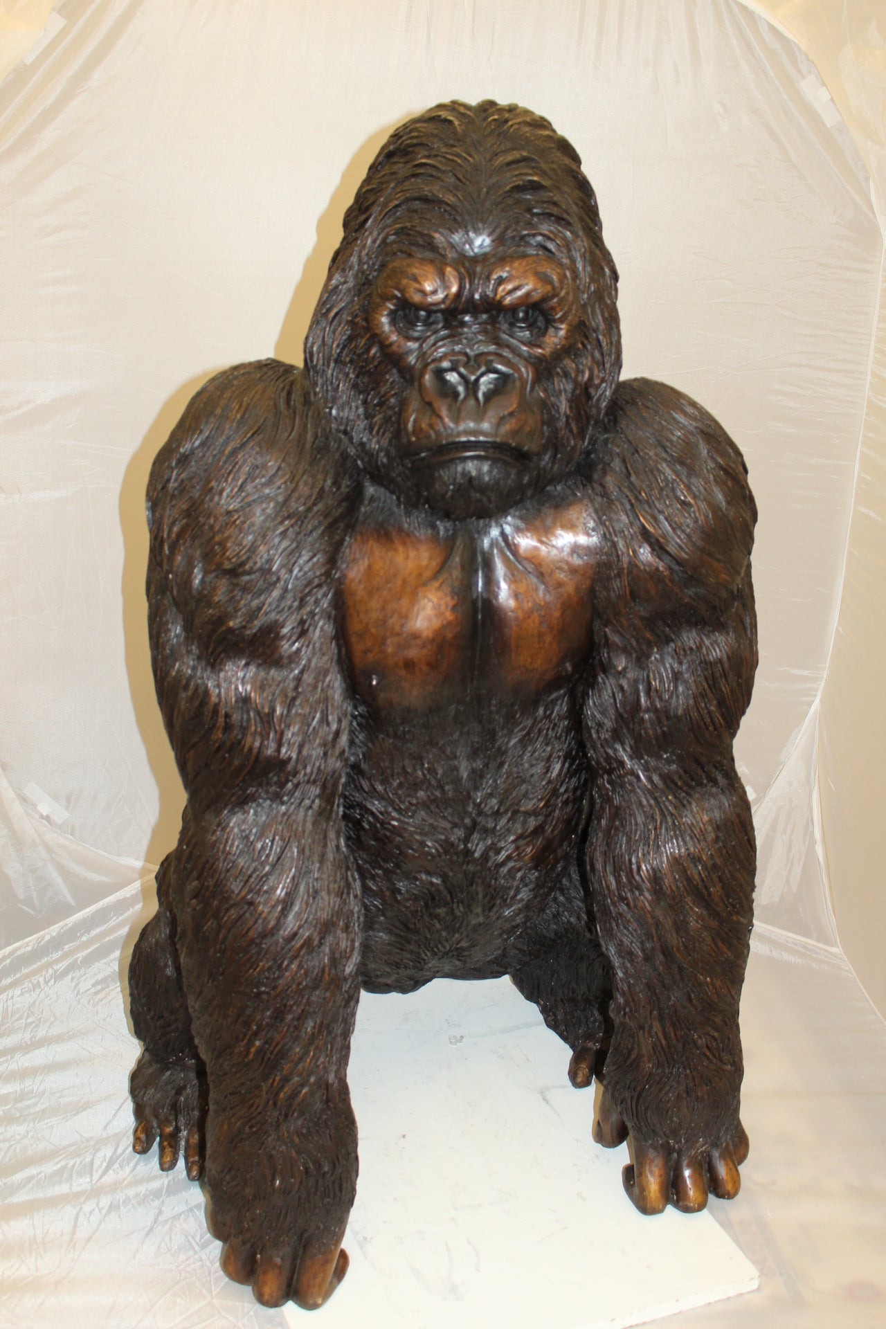 King Kong Bronze Statue -  Size: 32"L x 28"W x 49"H. 