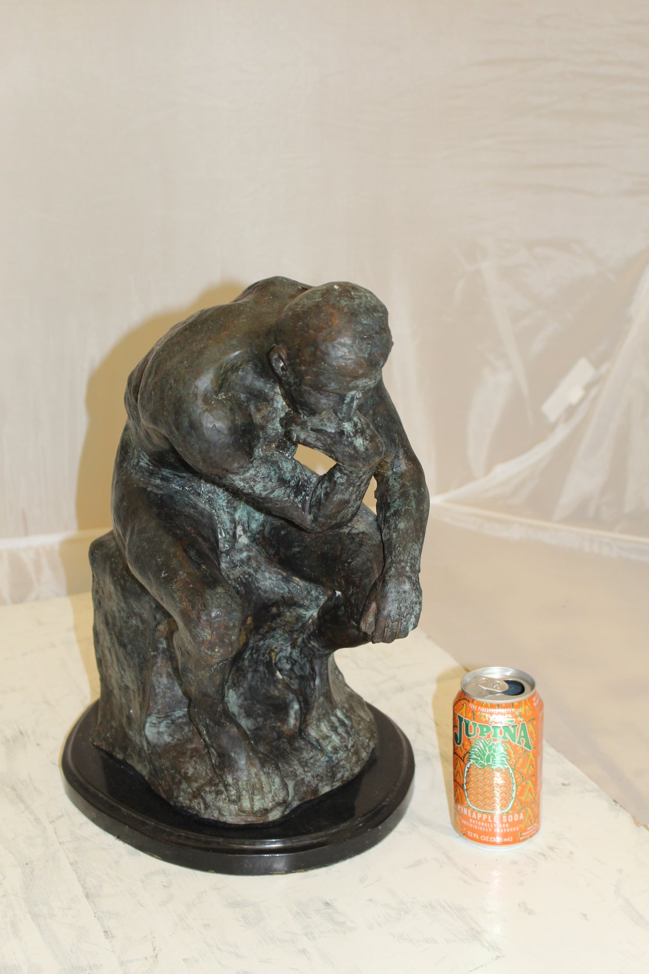 The Thinker Bronze Statue -  Size: 10"L x 12"W x 17"H. 