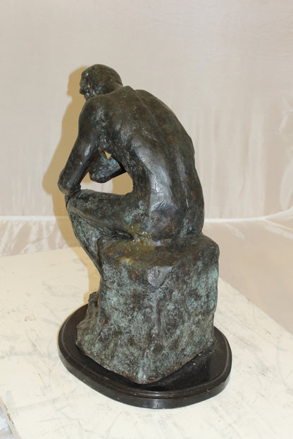 The Thinker Bronze Statue -  Size: 10"L x 12"W x 17"H. 