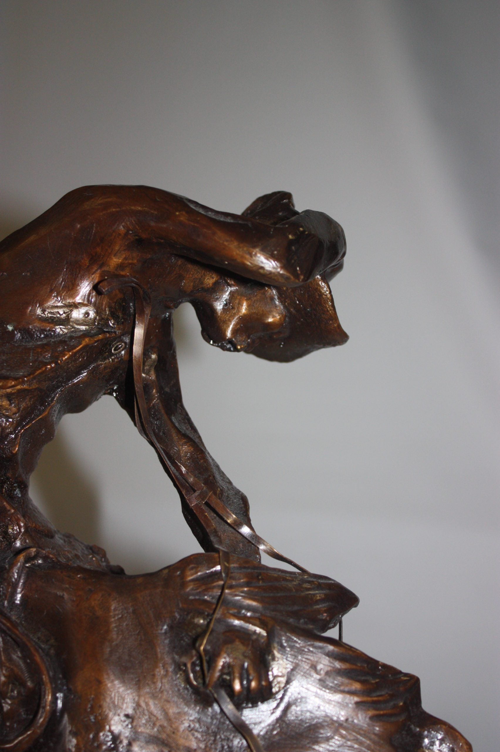 Rattlesnake by Remington Bronze Statue -  Size: 17"L x 10"W x 25"H. 