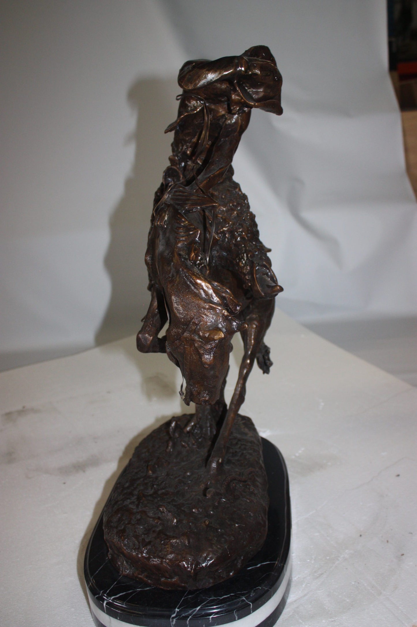 Rattlesnake by Remington Bronze Statue -  Size: 17"L x 10"W x 25"H. 