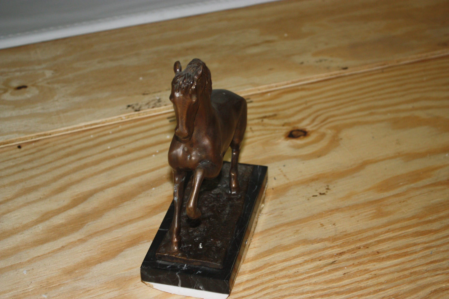 Running horse Bronze statue -  Size: 7.5"L x 3.5"W x 9"H. 