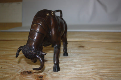 Wall street bull - small, Bronze Statue -  Size: 15"L x 4"W x 10"H. 