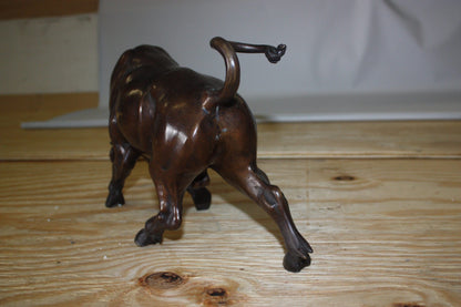 Wall street bull - small, Bronze Statue -  Size: 15"L x 4"W x 10"H. 