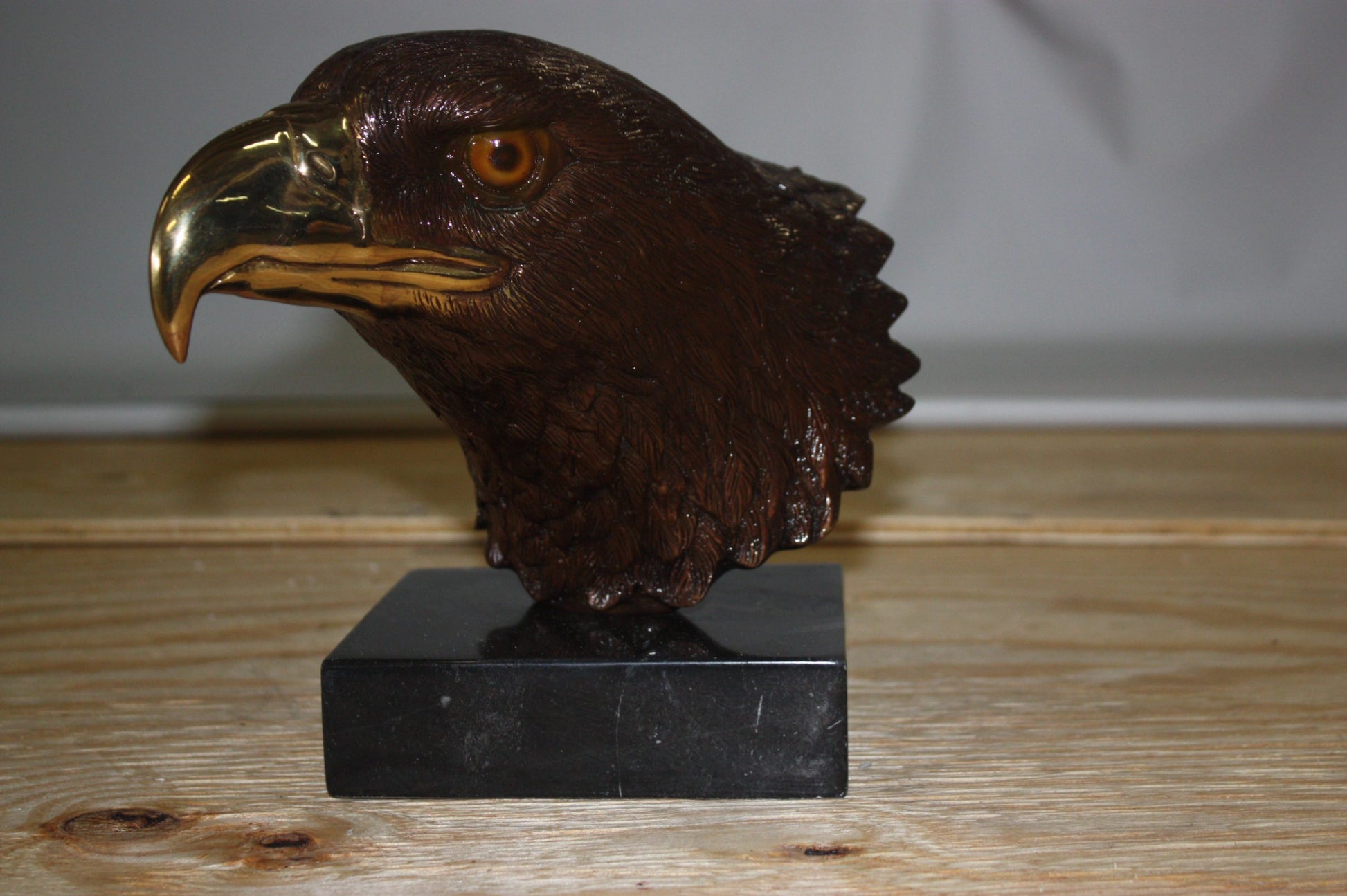 Eagle head - Bronze Statue -  Size: 10"L x 6"W x 8.5"H. 