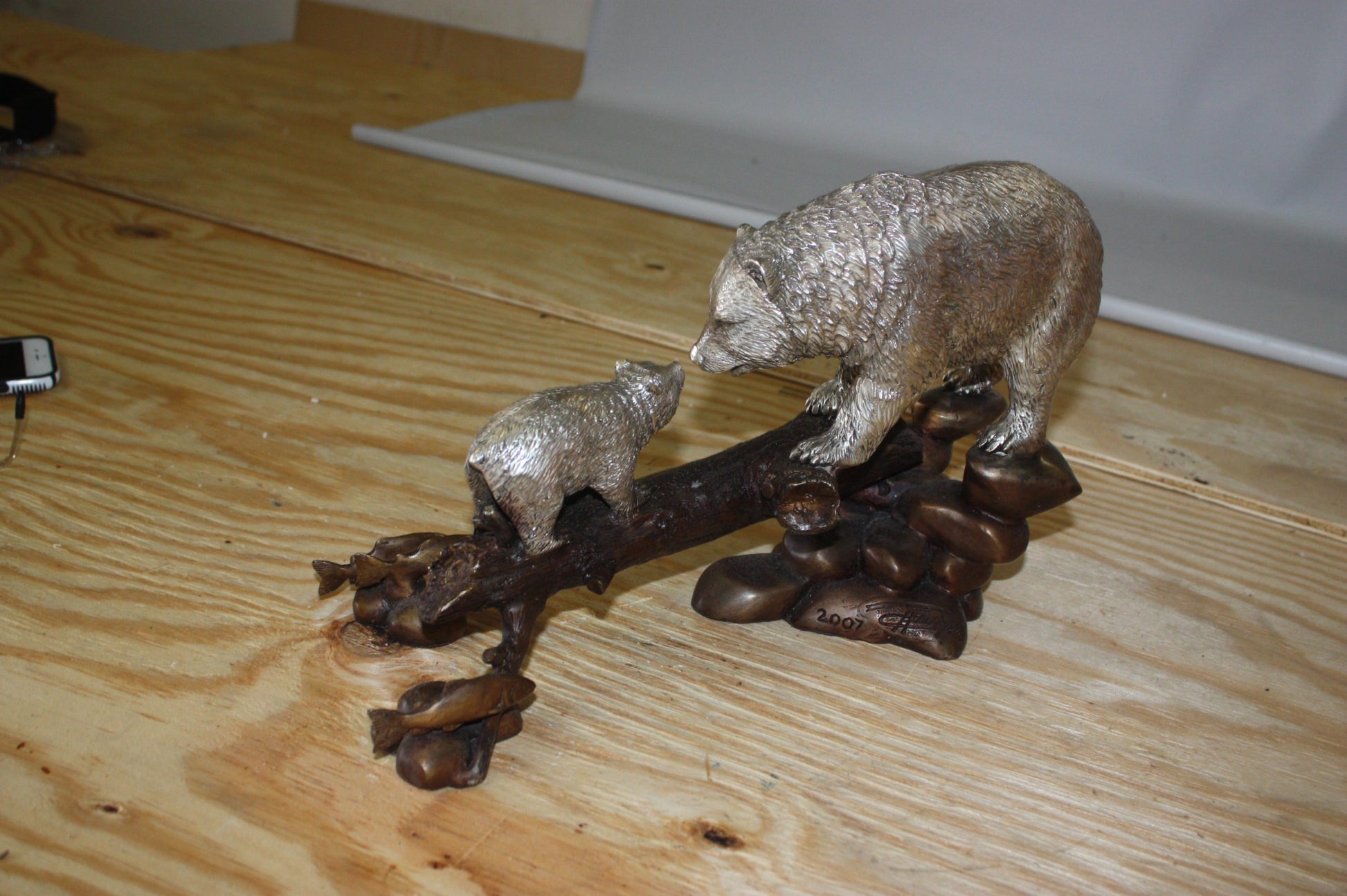 Family bear  - Bronze Statue -  Size: 15"L x 6"W x 9"H. 