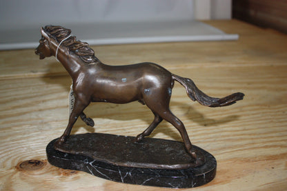 Running horse - Bronze Statue -  Size: 12"L x 4"W x 8"H. 