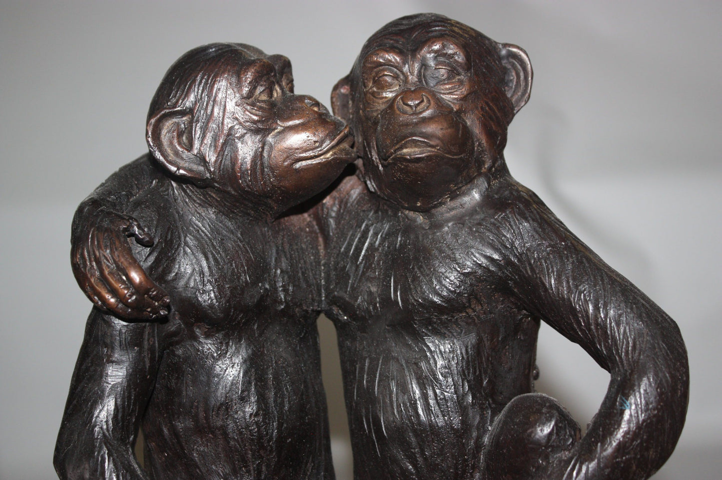 Three monkeys on a tree log - Bronze Statue -  Size: 27"L x 11"W x 18"H. 
