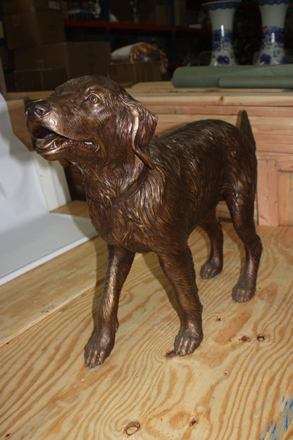 Golden retriever dog standing - Bronze Statue -  Size: 44"L x 10"W x 27"H. 