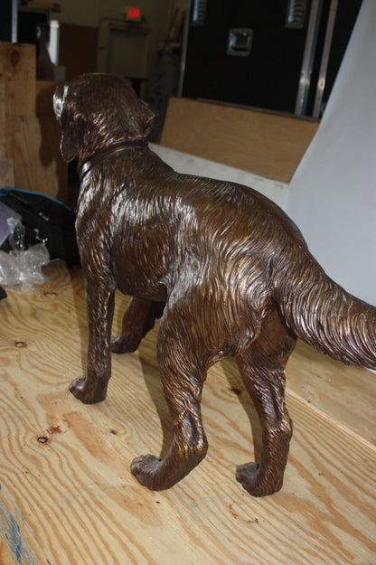 Golden retriever dog standing - Bronze Statue -  Size: 44"L x 10"W x 27"H. 