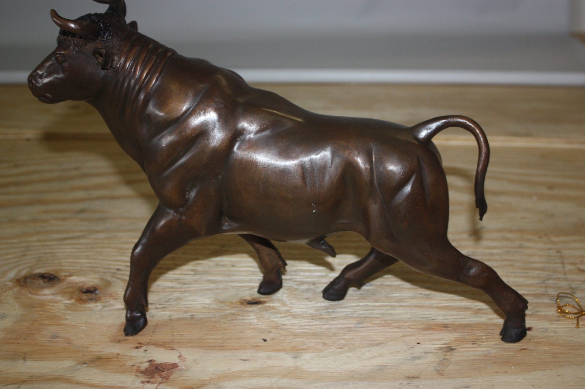 Bull Head up - Bronze Statue -  Size: 15"L x 4"W x 10"H. 