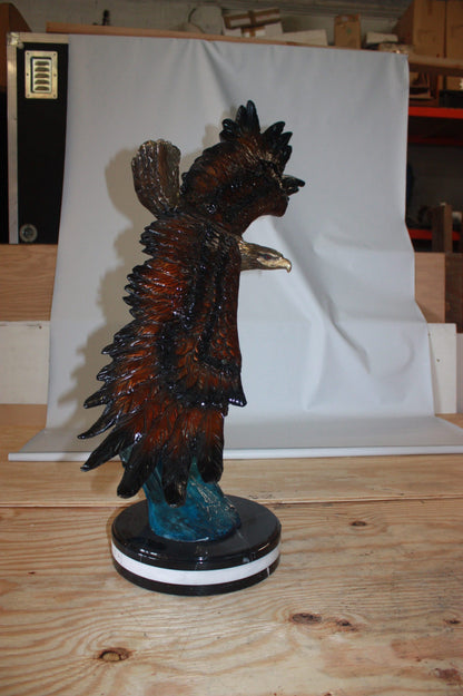 Eagle on a wave - Bronze Statue -  Size: 32"L x 12"W x 34"H. 