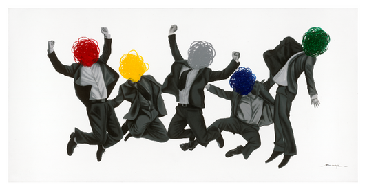 J. Barrios Giclee Bachelor Party - Mixed Media -  Size: 40"L x 77"W x 2"H.