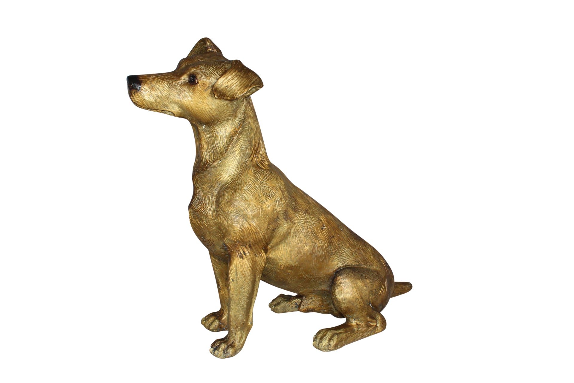Jack Russell Dog Bronze Statue -  Size: 22"L x 8"W x 20"H. 
