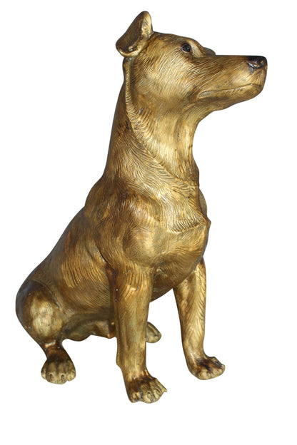Jack Russell Dog Bronze Statue -  Size: 22"L x 8"W x 20"H. 
