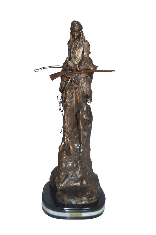 Jumbo Mountain Man by Remington Bronze Statue -  Size: 13"L x 13"W x 37"H.