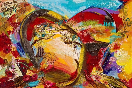 Tree of Love by Dalia Kantor - Embellished Giclee -  Size: 36"L x 24"W x 2"H.