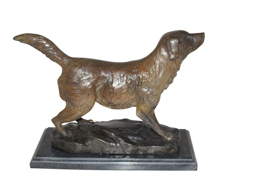 Labrador Dog Bronze Statue -  Size: 20"L x 8"W x 14"H. 