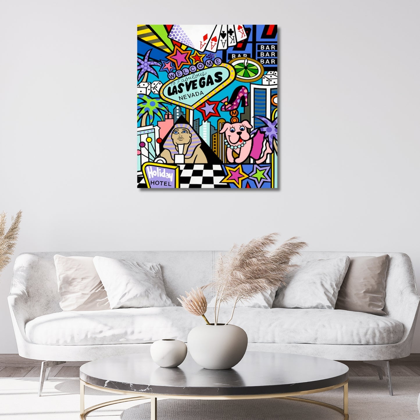 Las Vegas, Acrylic Painting, Stretched Canvas, A Wall Art by Jozza 40" x 48" x 1