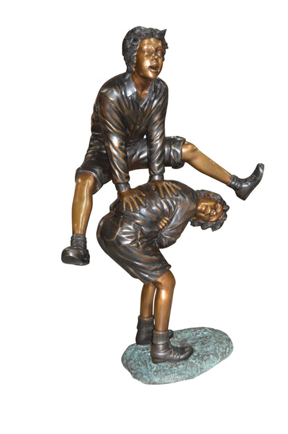 Leapfrog - Large Bronze Statue -  Size: 41"L x 22"W x 57"H.