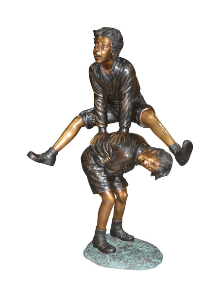 Leapfrog - Large Bronze Statue -  Size: 41"L x 22"W x 57"H.