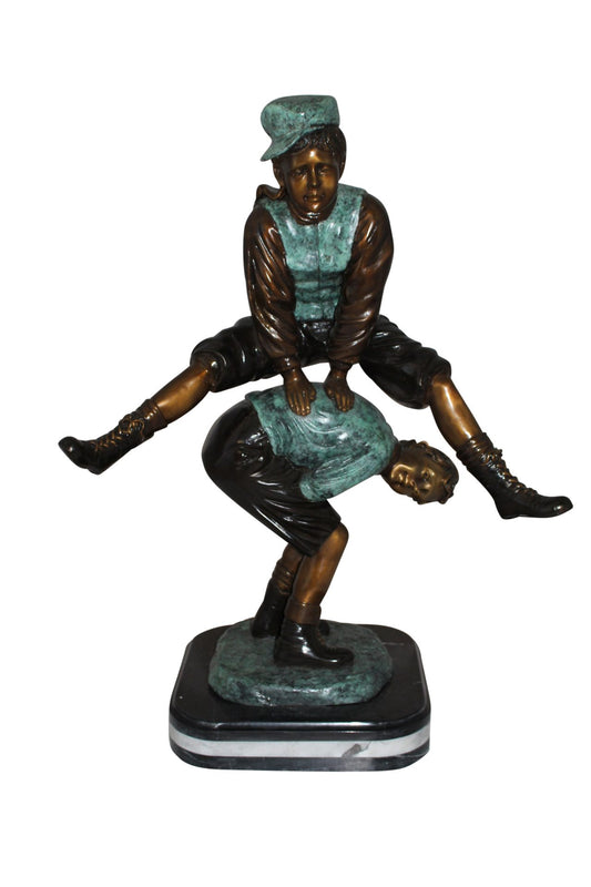 Leapfrog - large Bronze Statue -  Size: 26"L x 14"W x 34"H. 