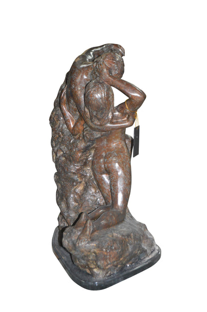 Lovers replica by Rodin Bronze Statue -  Size: 28"L x 18"W x 32"H.