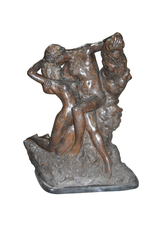 Lovers replica by Rodin Bronze Statue -  Size: 28"L x 18"W x 32"H.