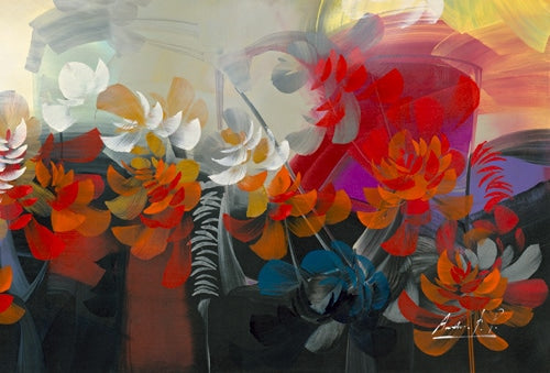 Rouge, giclee on canvas, hand signed by by Andrea Palacios, 54x54 unstretched.