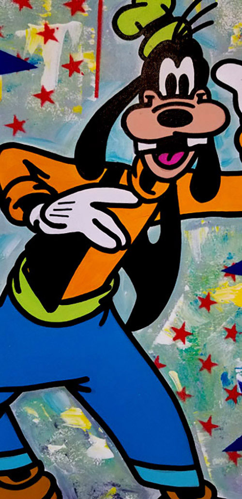 Goofy Time, Original Mixed Media on canvas, hand signed by artist ,Jozza, 16x20