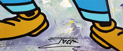Goofy Time, Original Mixed Media on canvas, hand signed by artist ,Jozza, 16x20