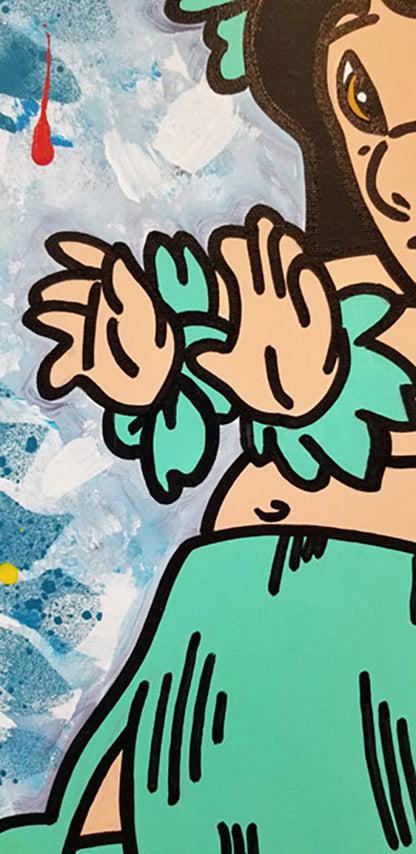 Lilo Hula, Original Mixed Media on canvas, hand signed by artist ,Jozza, 16x20