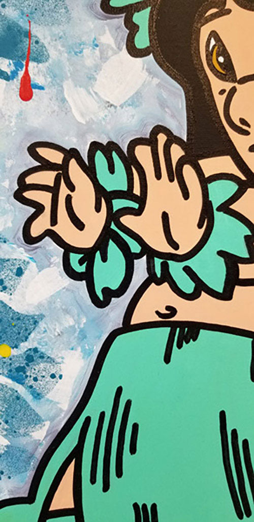 Lilo Hula, Original Mixed Media on canvas, hand signed by artist ,Jozza, 16x20