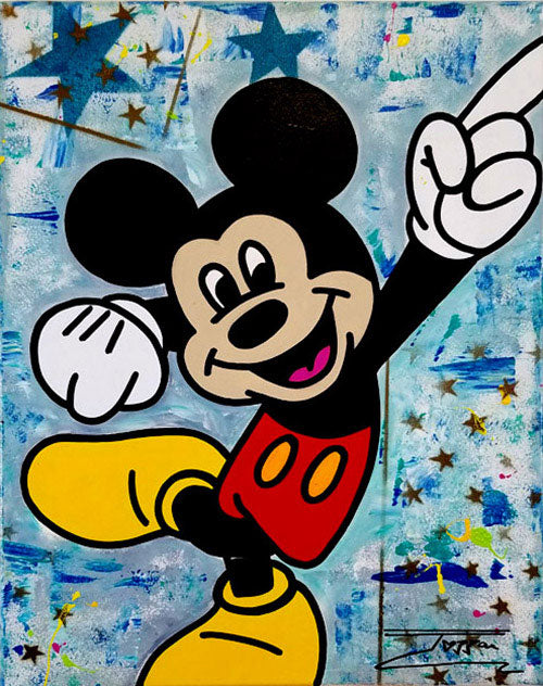 Mickey, Original Mixed Media on canvas, hand signed by artist ,Jozza, 16x20