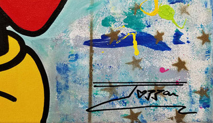 Mickey, Original Mixed Media on canvas, hand signed by artist ,Jozza, 16x20