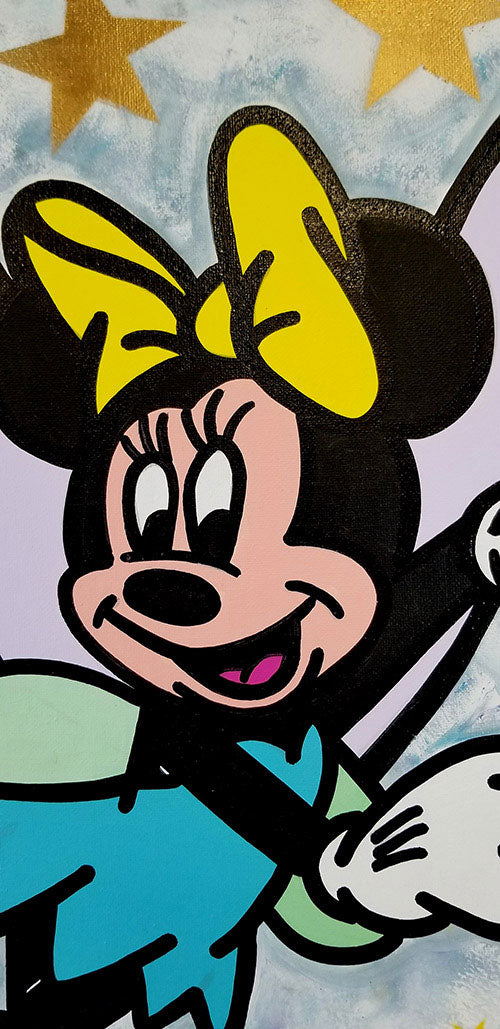 Minnie can Fly, Original Mixed Media on canvas, signed by artist ,Jozza, 16x20