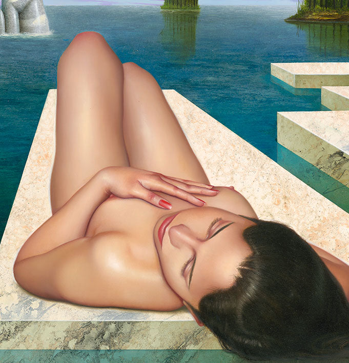 El Lago Magico, Nude Art, limited edition giclee by Nelson Calderon, 38x30