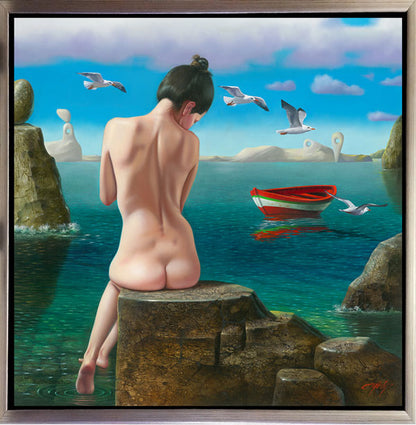 El Adios Bajo Las, Nude Art, limited edition giclee by Nelson Calderon, 38x30