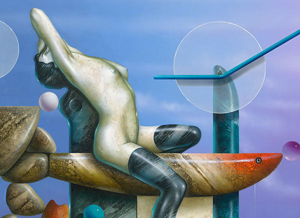En Jinete De Los Peces, Nude Art, limited ed. giclee by Nelson Calderon 38x30