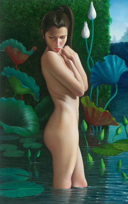 La Flor Dormida, Nude Art, limited edition giclee by Nelson Calderon, 38x30