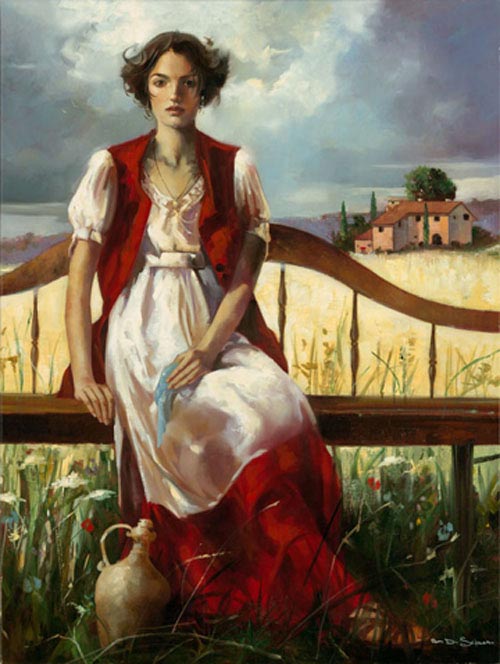 La Bella, a piece with great detail  by Ron Dicsenza, 24X32 signed and numbered