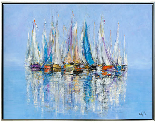 Les Douces Voiles, limited edition embellished giclee on canvas by Duaiv, 41x61