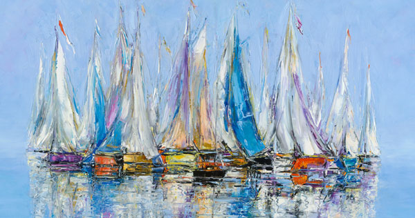 Les Douces Voiles, limited edition embellished giclee on canvas by Duaiv, 41x61