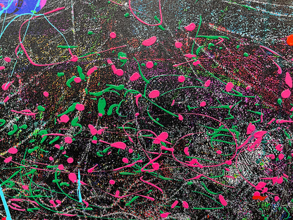 Homecomming, original mixed media on canvas by Oliver Neilson, 32x60