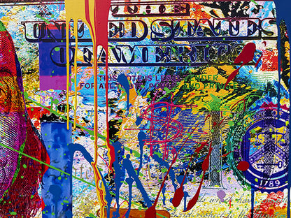 Mr Ben, original mixed media on canvas by Oliver Neilson, 60x26 gallery wrapped.