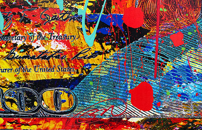 Mr Ben, original mixed media on canvas by Oliver Neilson, 60x26 gallery wrapped.
