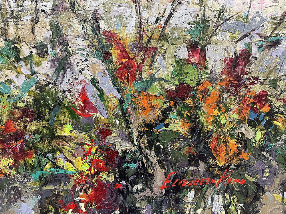 Summer, limited edition giclee on canvas, framed by Elizabeth Roma, 40x30
