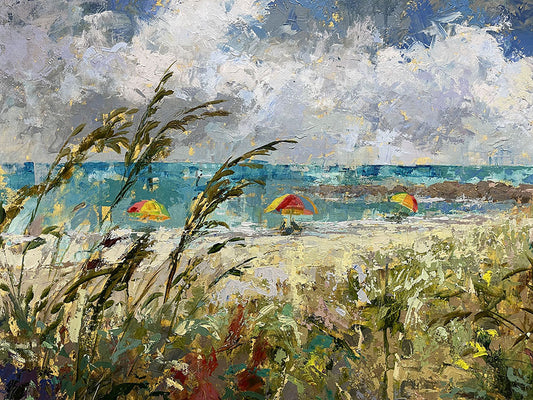 Cape Florida Lighthouse, giclee on canvas, framed by Elizabeth Roma, 60x40