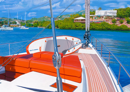 Caribbean Blue, limited edition on canvas by William Mason, 53x32