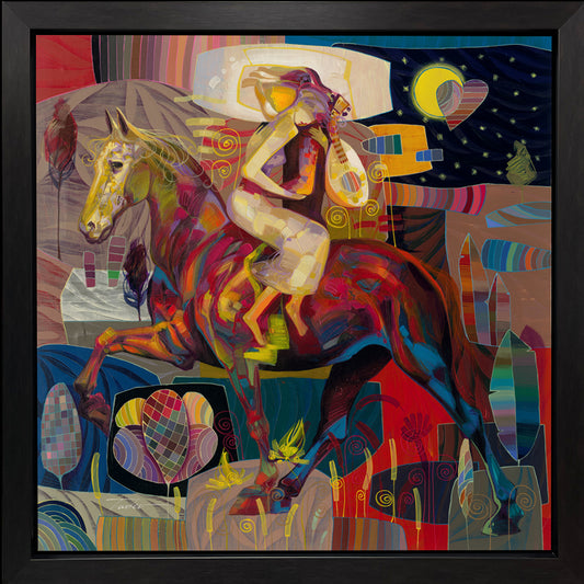 No Me Dejes Ir, Canvas Painting by Tadeo Zavaleta, 32x32 streched and framed